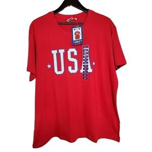 USA Patriotic 4th Of July Womens XXL Red Graphic T Shirt Stars NWT